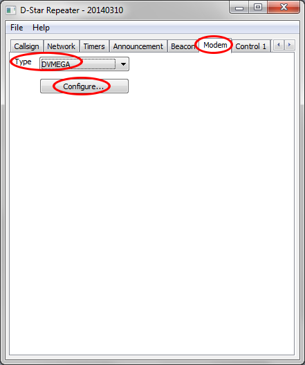 repeater-modem settings
