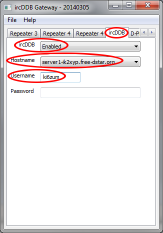 gateway-ircddb settings